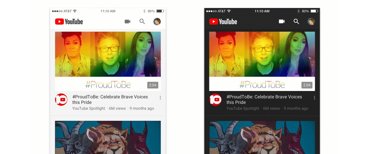 YouTube、iOS向け公式アプリでダークテーマを正式に提供開始