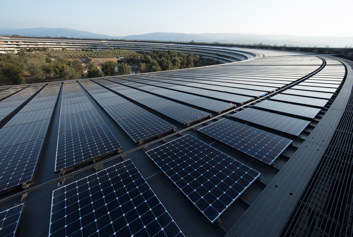 Apple、世界的に自社の電力を再生可能エネルギーだけで100％調達していることを発表