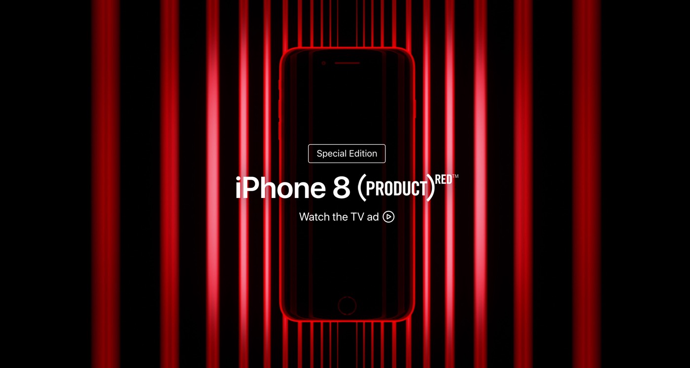 Apple、｢iPhone 8/8 Plus｣の｢(PRODUCT)RED｣モデルのCM映像をYouTubeでも公開