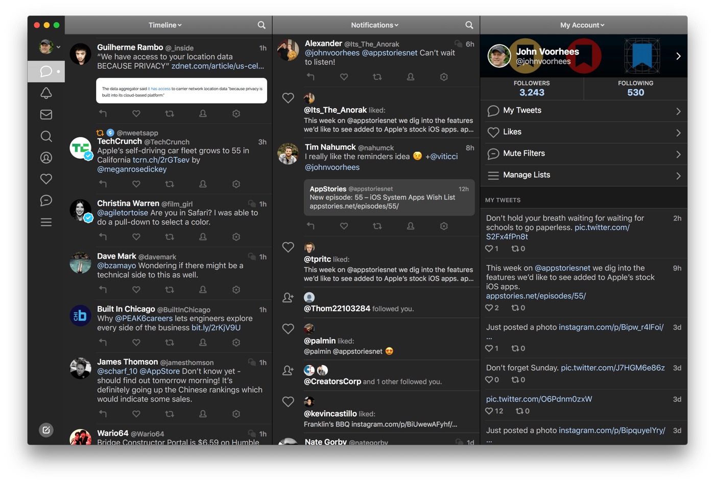 Tapbots、Mac向け人気Twitterクライアントアプリの最新版｢Tweetbot 3 for Twitter｣をリリース
