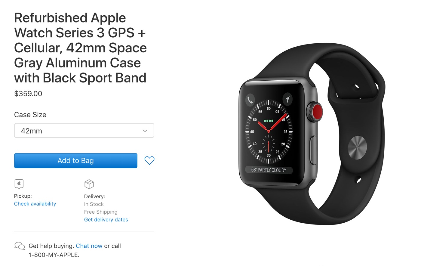 Apple、米国で｢Apple Watch Series 3｣のGPS + Cellularモデルの整備済み品を販売開始