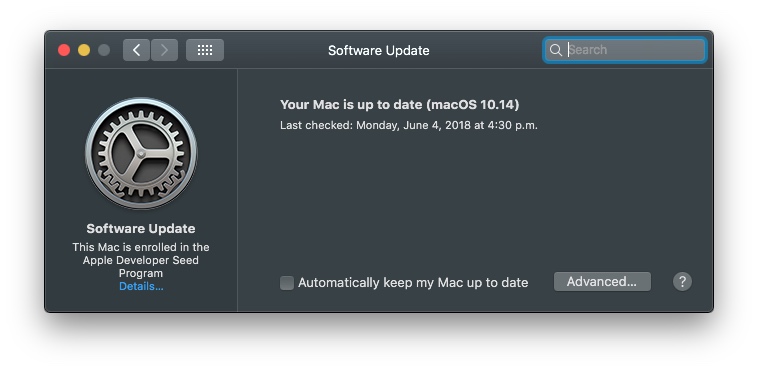 ｢macOS 10.14 Mojave｣、OSなどのシステムソフトウェアアップデートは｢システム環境設定｣で行う仕組みに