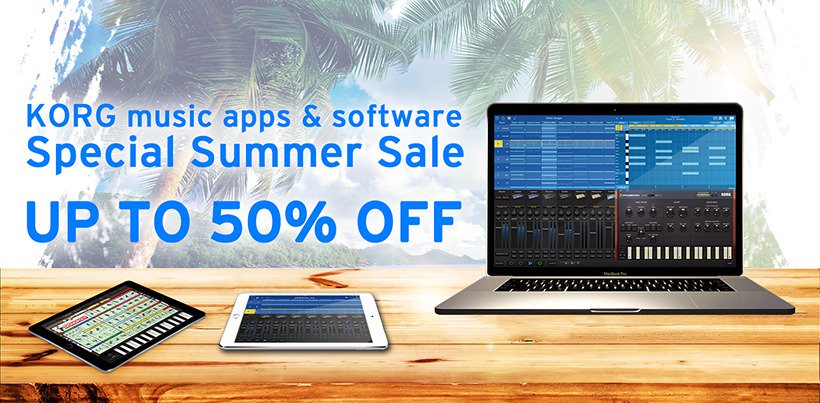 KORG、音楽制作アプリ＆ソフトの全製品を最大50%オフで販売するスペシャル・サマー・セールを開始