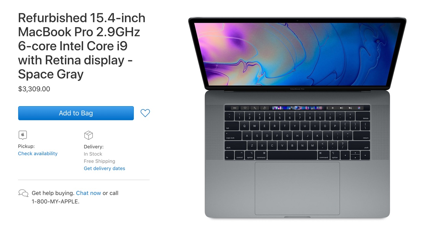 Apple、米国で｢MacBook Pro (15-inch, 2018)｣の整備済み品を販売開始