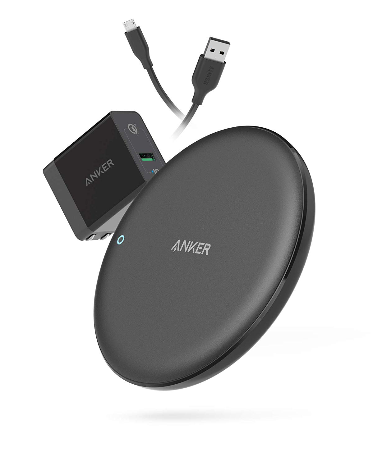 Anker、ワイヤレス充電パット｢Anker PowerWave 7.5 Pad｣とQC3.0対応急速充電器のセットモデルのブラック版を販売開始