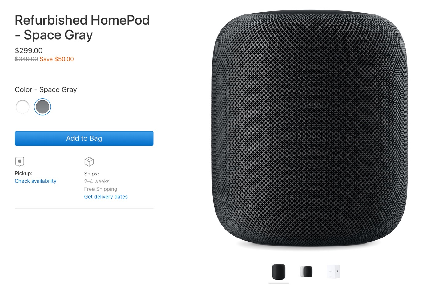 Apple、米国で｢HomePod｣の整備済み品を販売開始
