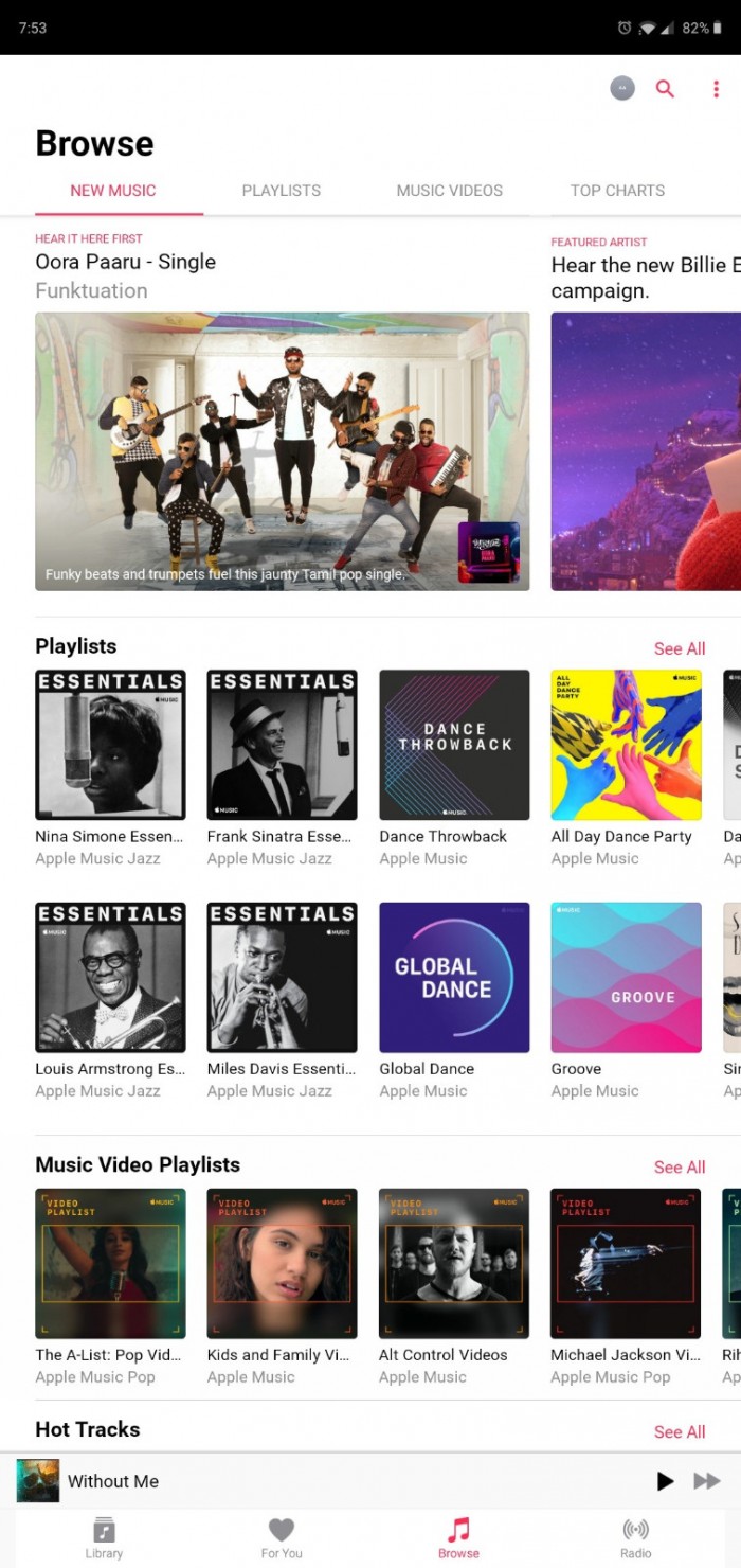 ｢Apple Music｣のAndroid向け公式アプリ − 次期アップデートでAndroid搭載タブレットに最適化