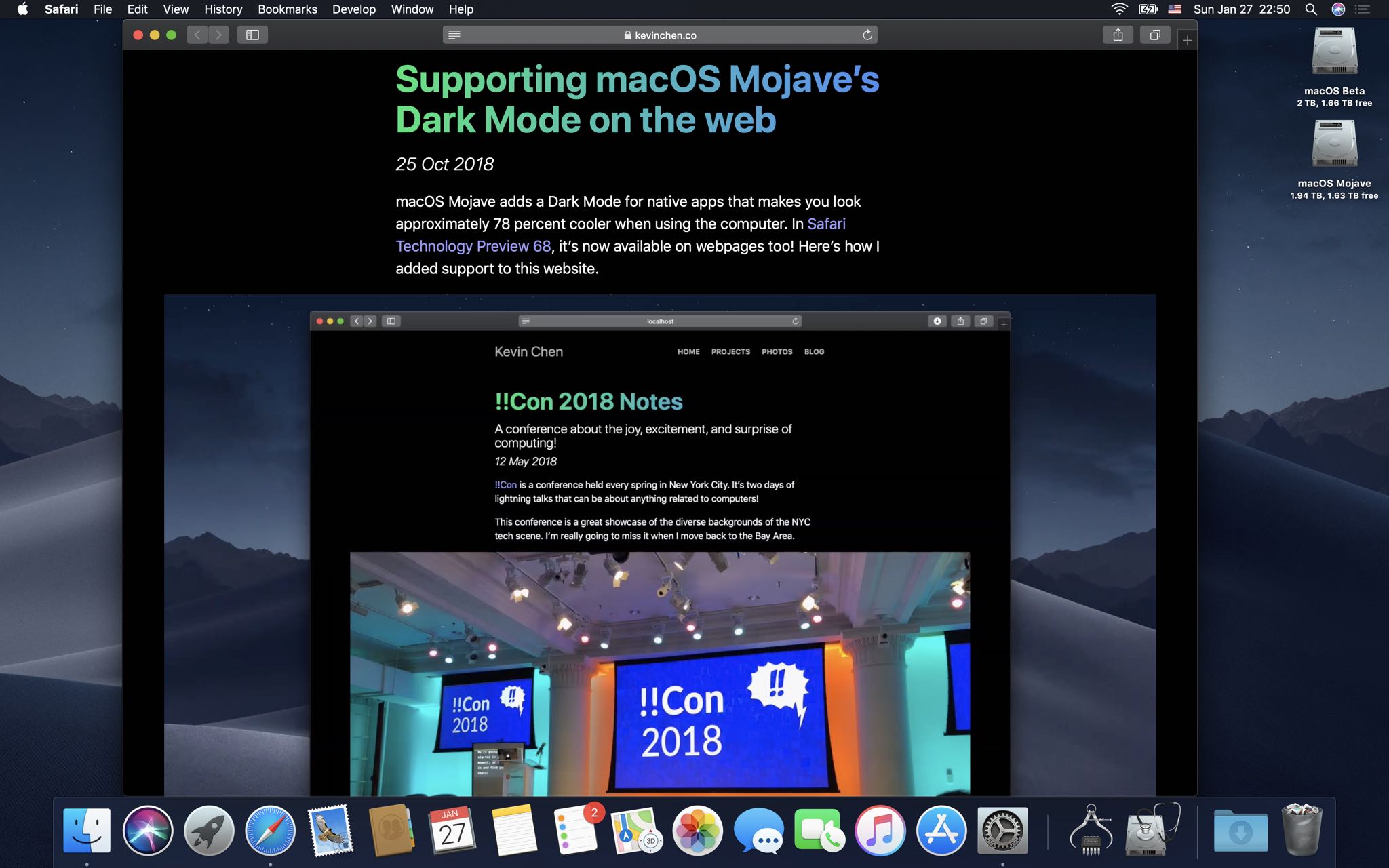 ｢macOS 10.14.4｣の｢Safari｣はダークモードに合わせてWebサイトのダークテーマへの自動切り替えに対応へ