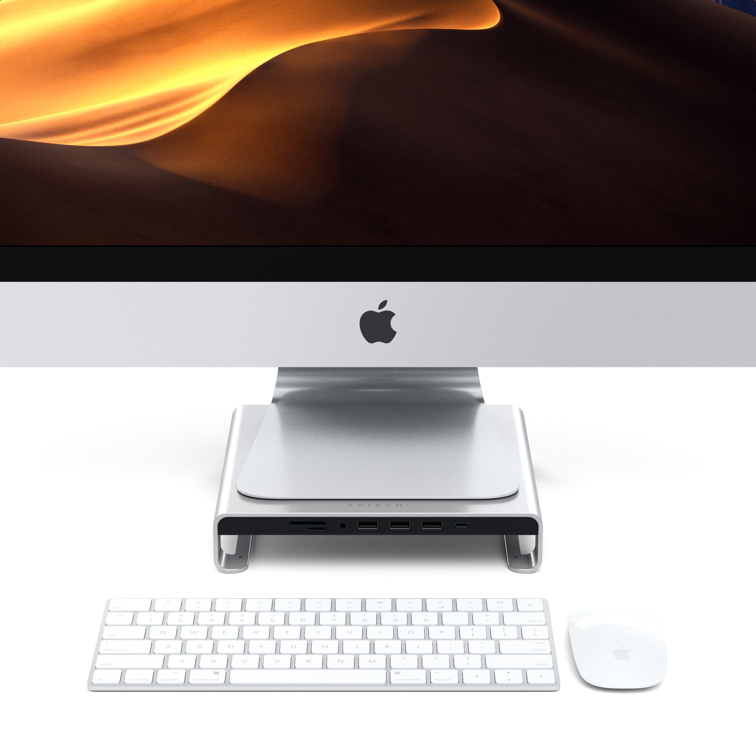 Satechi、iMac用のUSB-Cスタンドハブ｢Type-C Aluminum Monitor Stand Hub for iMac｣を国内でも2月20日頃に発売へ
