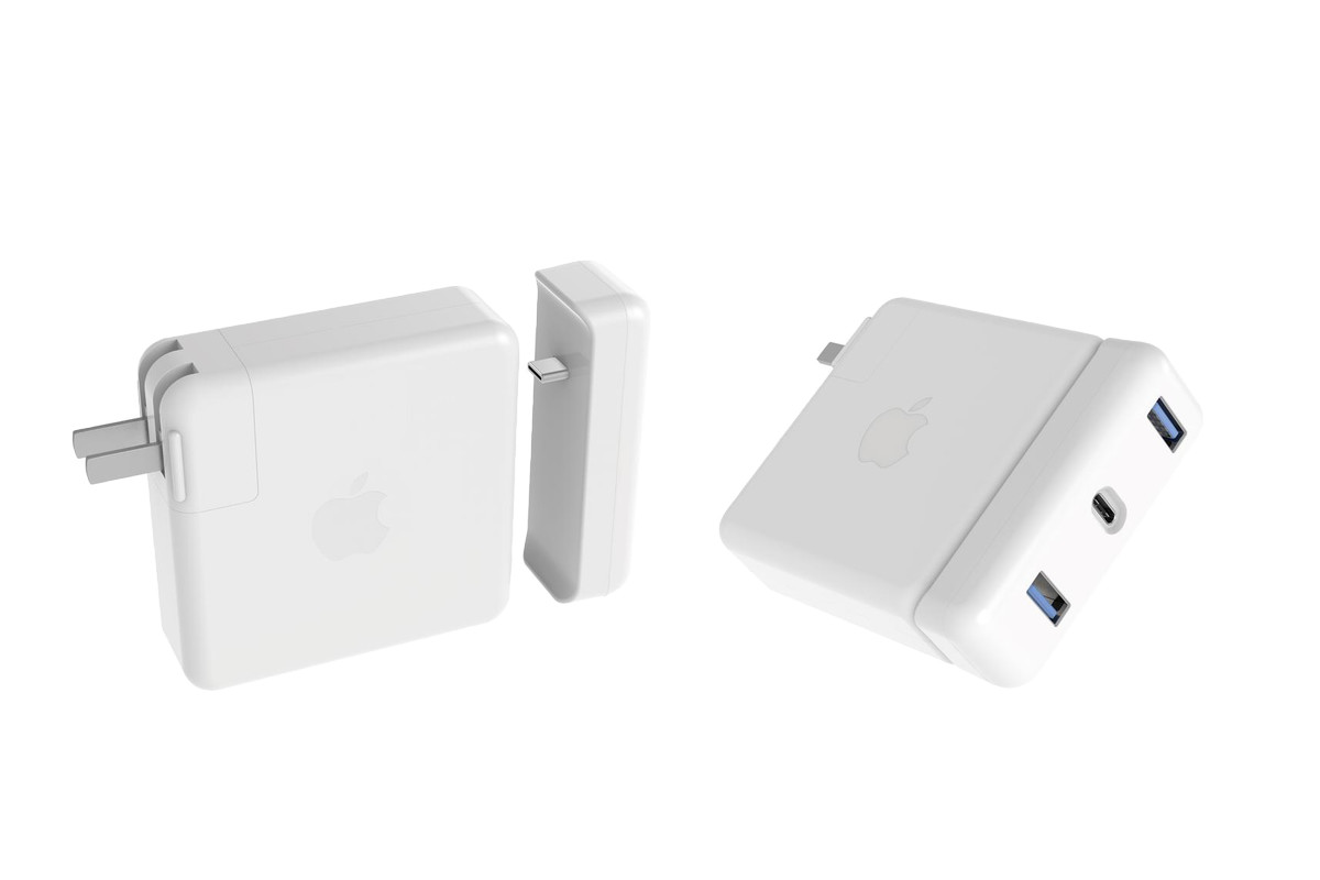 Apple純正USB-C電源アダプタに充電用とデータ通信用のUSBポートを追加できるハブ｢HyperDrive USB-C Hub for Apple 61W/87W Power Adapter｣が登場