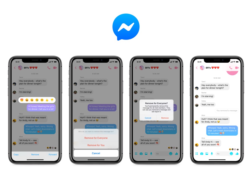 Facebook、｢Messenger｣の誤送信メッセージの削除機能を全てのユーザーに提供開始