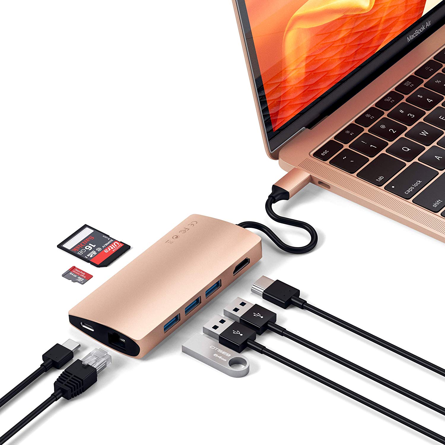 【セール】Satechi、｢MacBook Pro｣などに対応した各種USB-Cハブのゴールドモデルを25％オフで販売中