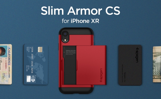 Spigen、iPhone XR用カード収納ケース｢スリム･アーマー CS｣に新色のレッドとブルーを追加 − 25％オフで販売中
