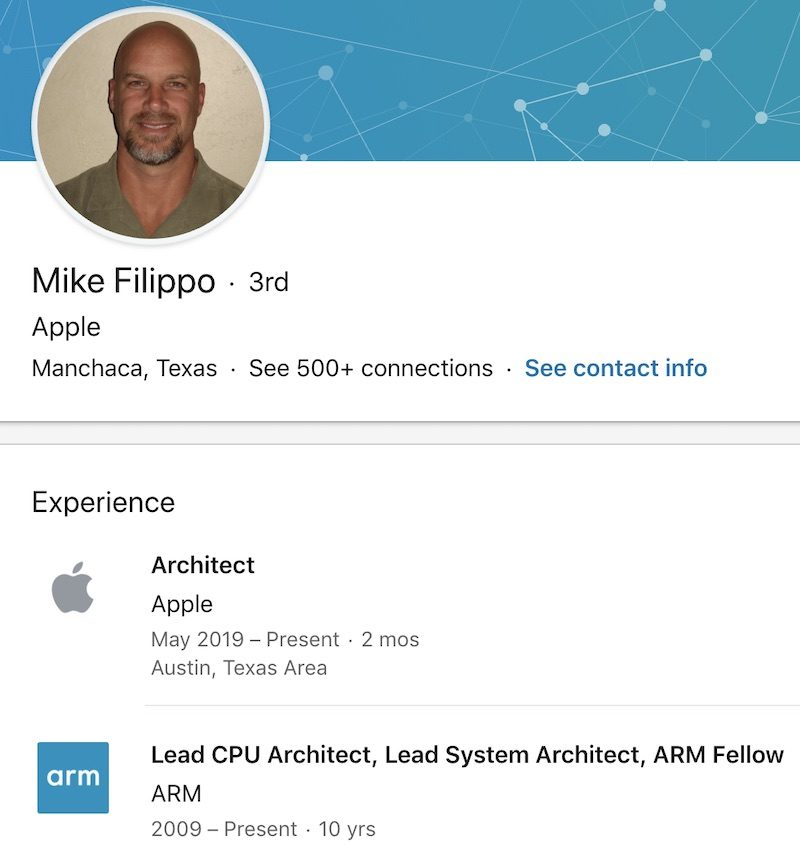 Apple、ARMのリードCPUアーキテクトだったMike Filippo氏を雇用