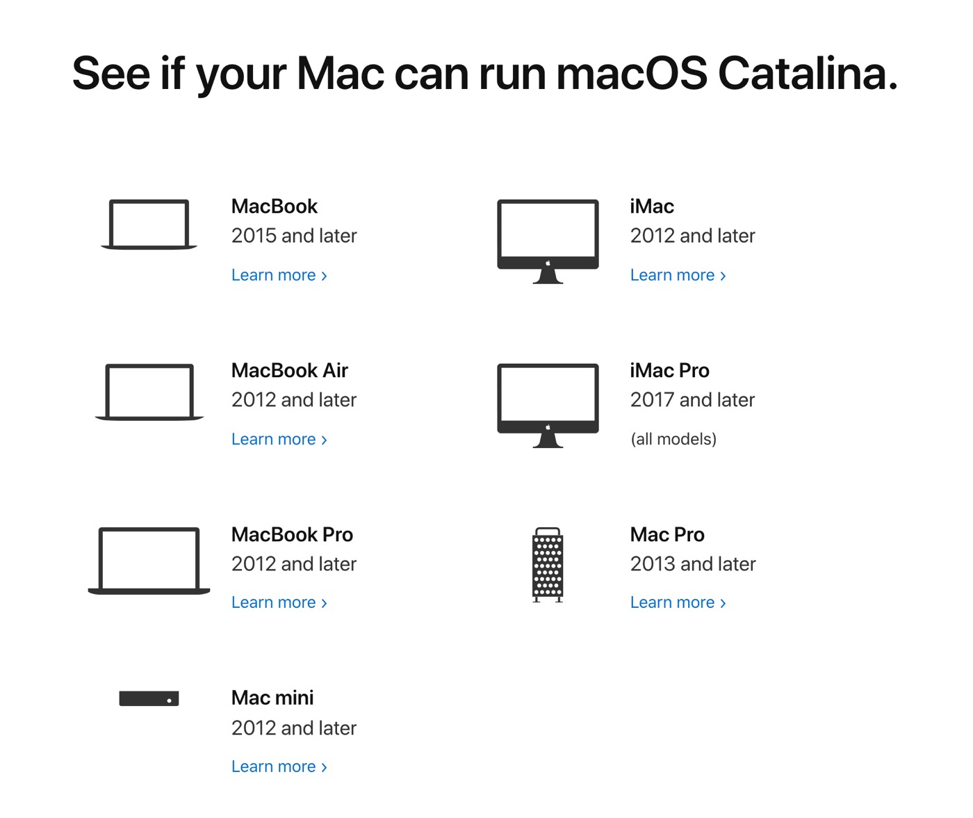 Apple、｢macOS Catalina 10.15｣の対応デバイスを発表