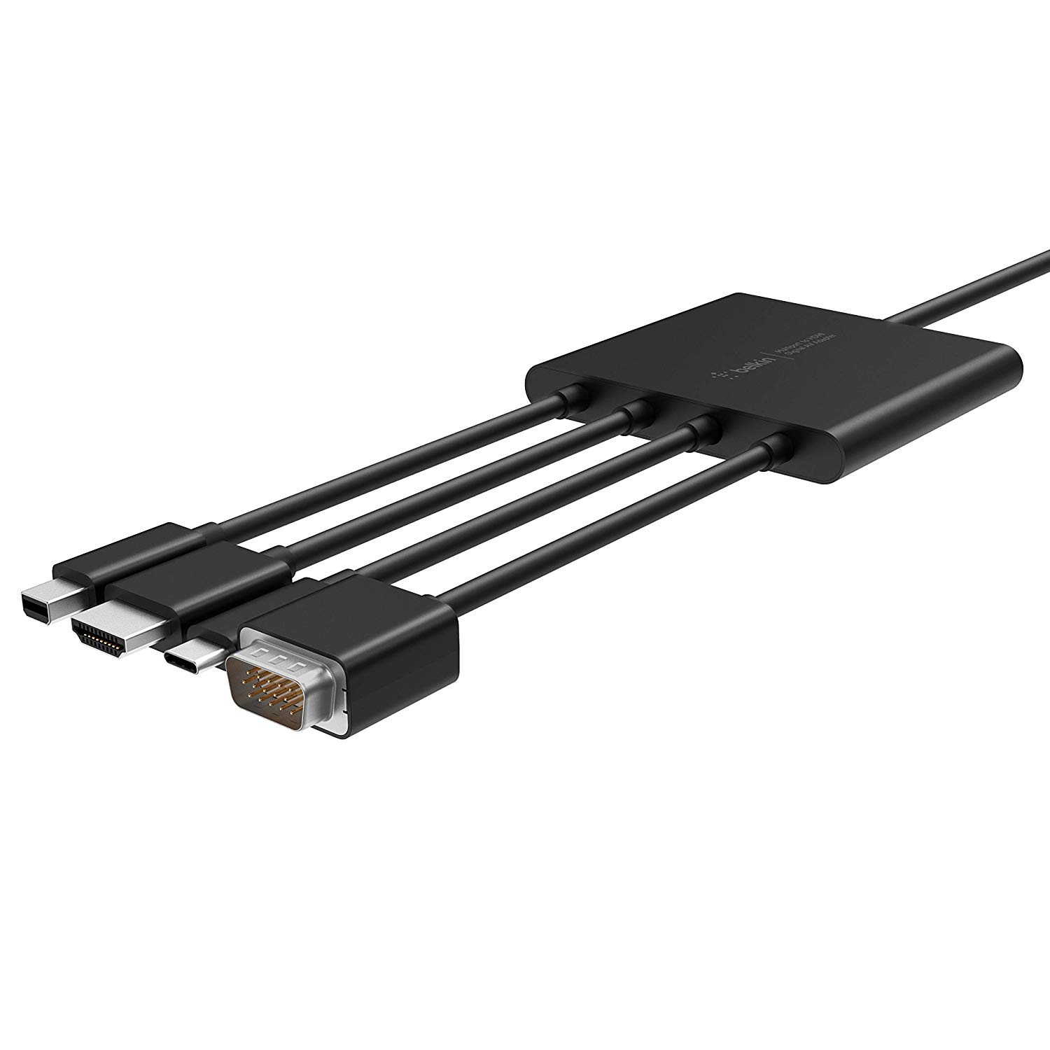 Belkin、4K Ultra HD対応で4つの出力コネクタが付属した｢Multiport to HDMI Digital AV アダプタ (VGA, USB-C, HDMI, Mini DisplayPort)｣を8月23日に発売へ