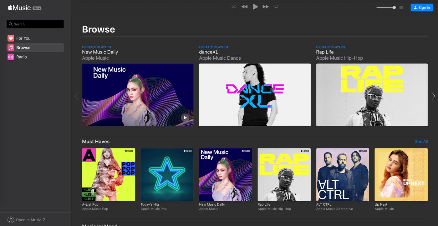 Apple、ウェブ版｢Apple Music｣のベータサイトを公開