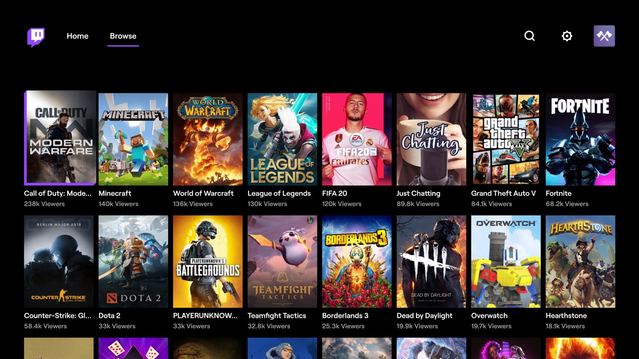 ゲーム動画配信サービス｢Twitch｣、Apple TV向け公式アプリをリリース