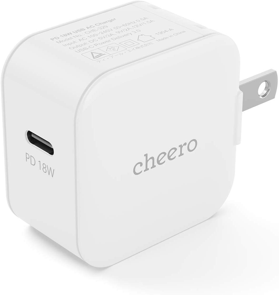 cheero、Power Delivery対応でコンパクトな18W USB-C充電器を発売