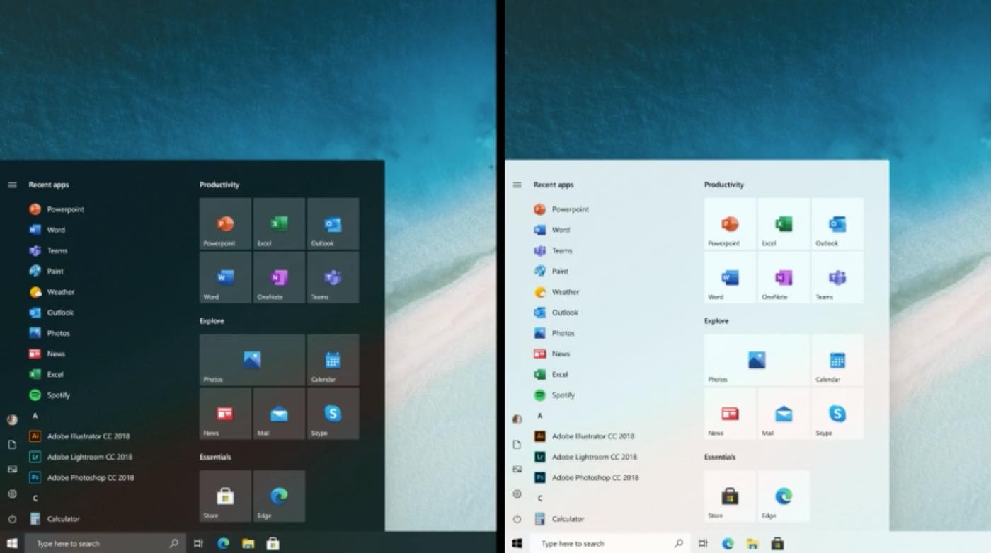 Microsoft、ライブタイルをオフにした｢Windows 10｣の新しいスタートメニューのデザイン案を公開