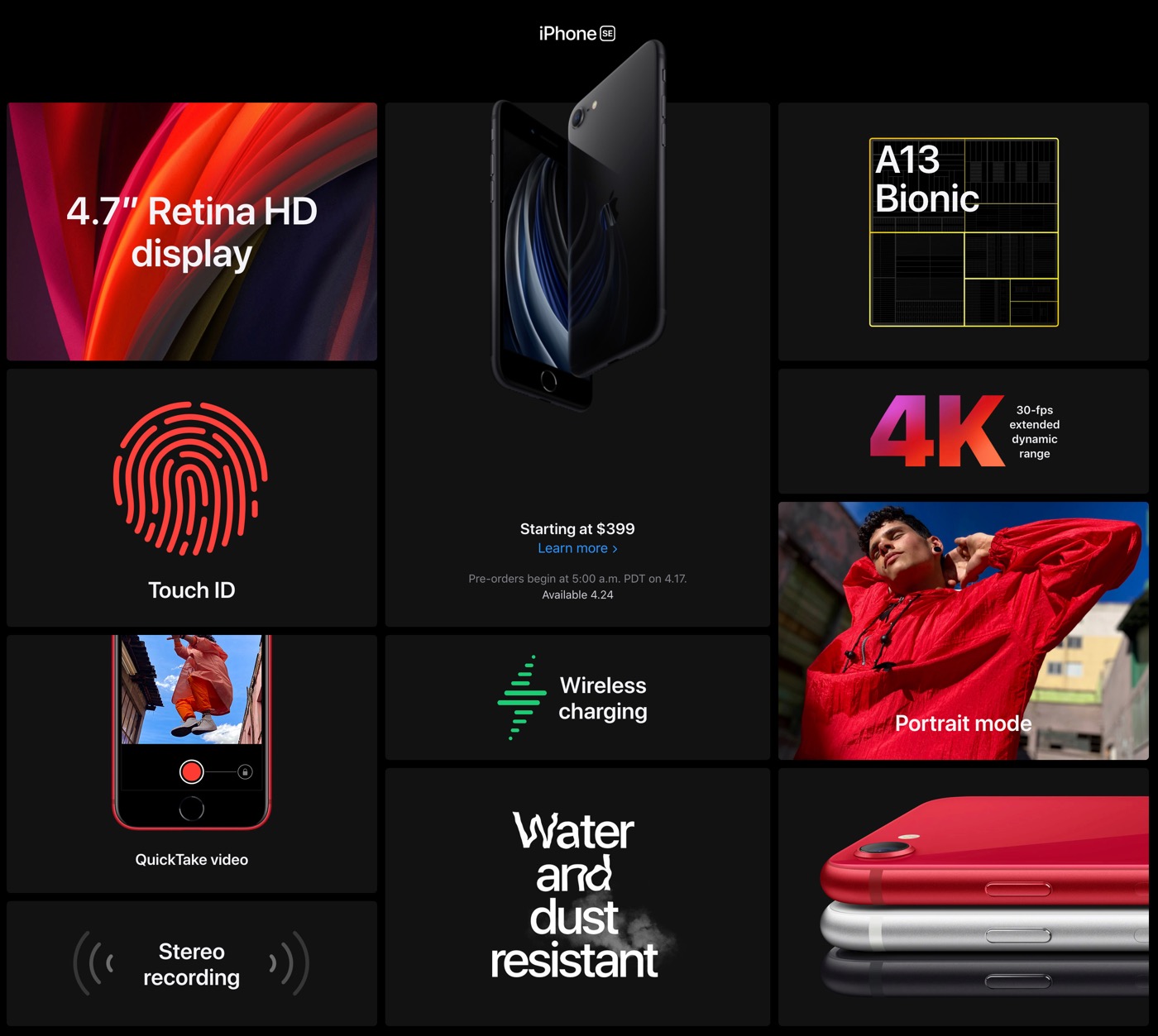 Apple、新型｢iPhone SE｣を発表 − 4月17日より予約受付開始で4月24日に発売へ
