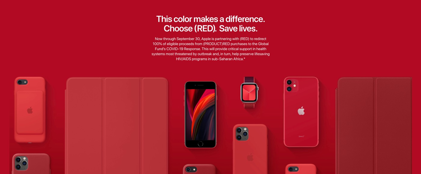 Apple、期間限定で｢(PRODUCT)RED｣製品の収益を新型コロナウィルス対策に寄付へ