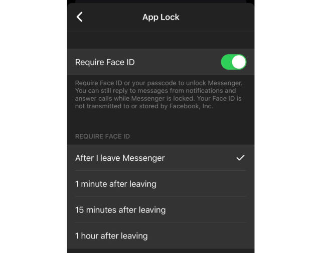 Facebook、iOS向け｢Messenger｣アプリをFace IDおよびTouch IDでロックすることが出来る機能をテスト中