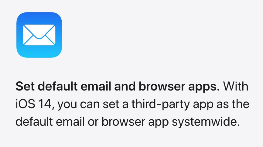 ｢iOS 14｣ではデフォルトのメールアプリとブラウザアプリを変更可能に