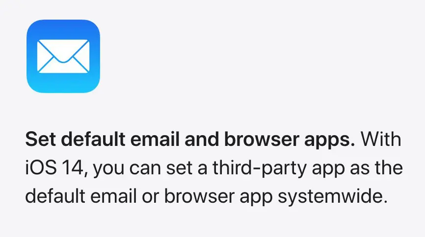 Ios 14 ではデフォルトのメールアプリとブラウザアプリを変更可能に 気になる 記になる