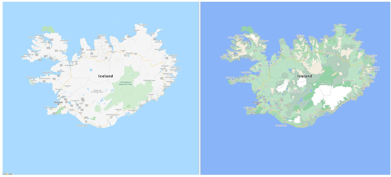 Google、｢Google マップ｣の地図デザインの改良を発表 − 自然の特徴や道路の詳細情報がより分かり易く