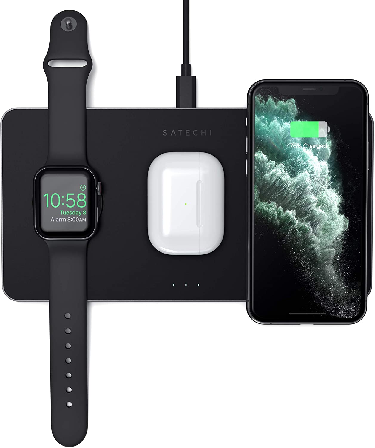 Satechi、Apple WatchとiPhoneとAirPodsを同時充電可能なワイヤレス充電パッドを販売開始