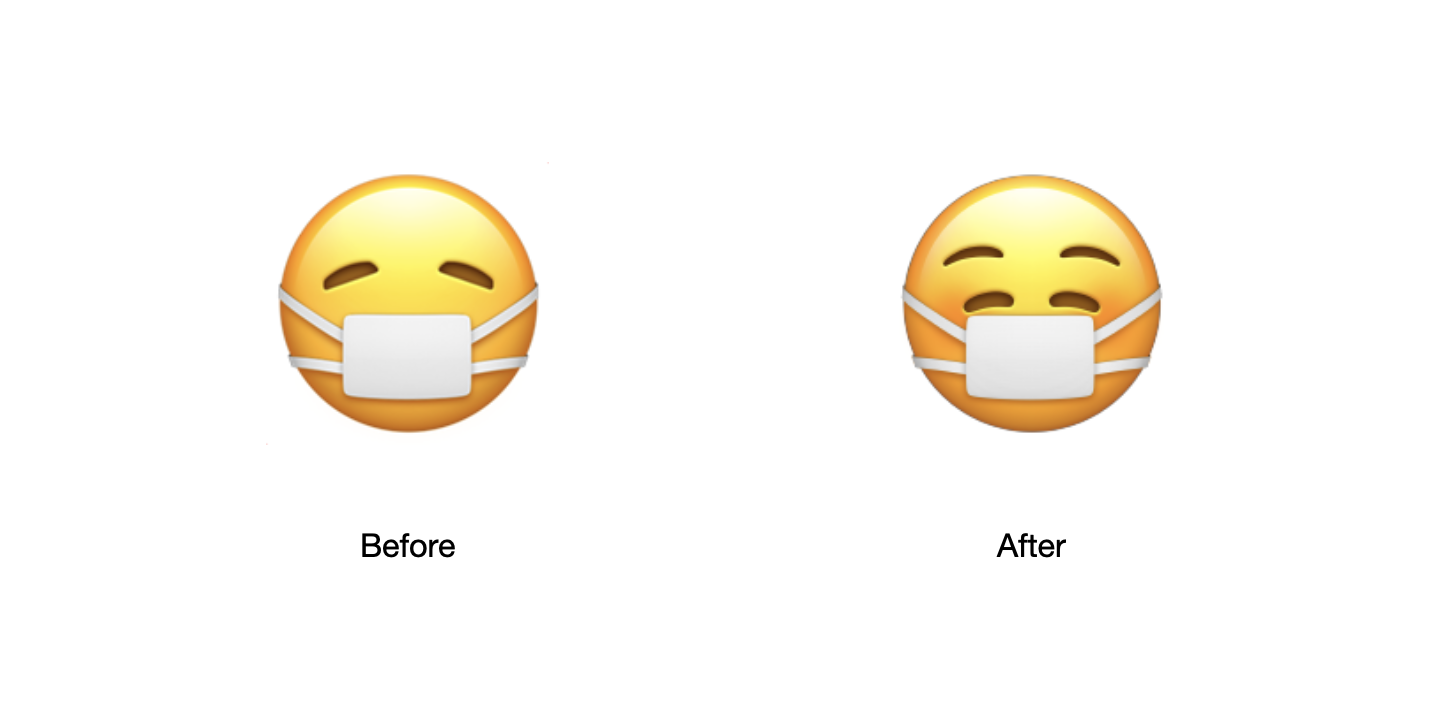 ｢マスクを着けた顔｣の絵文字、｢iOS 14.2｣では笑顔がベースに