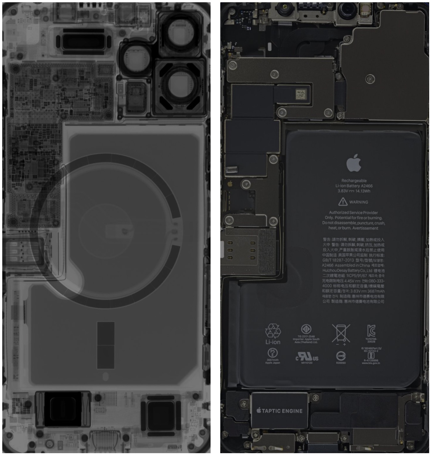 iFixit、内部が透けて見えるような壁紙の｢iPhone 12 mini/12 Pro Max｣版を公開
