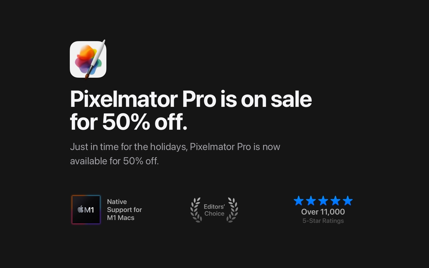 【セール】Mac向け人気画像編集アプリ｢Pixelmator Pro｣が半額に