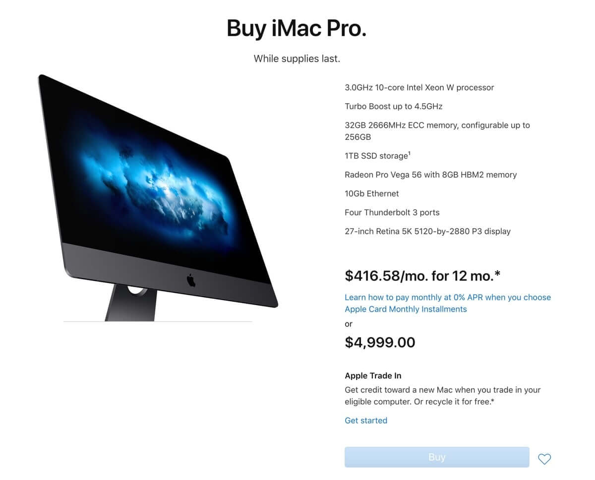 【更新】Apple、北米のオンラインストアで｢iMac Pro｣の販売を終了