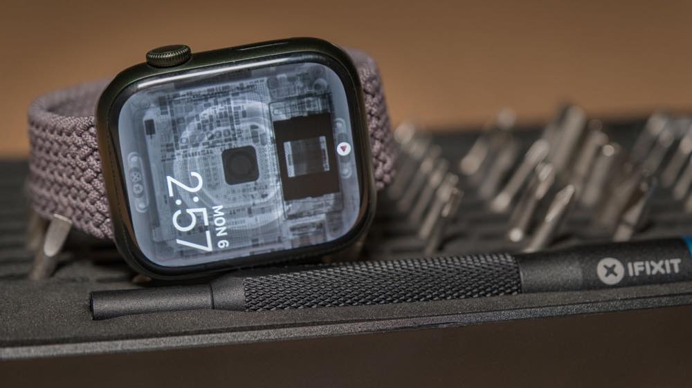 iFixit、内部が透けて見えるような壁紙の｢Apple Watch Series 7｣版を公開