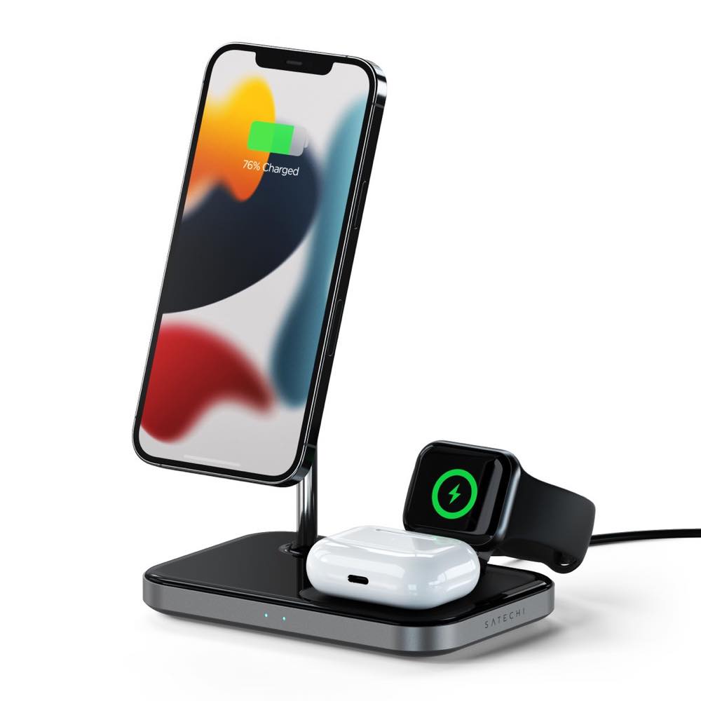 Satechi、iPhone・Apple Watch・AirPodsを同時充電可能な充電スタンド｢Satechi 3-in-1 マグネット ワイヤレス 充電スタンド｣を発売