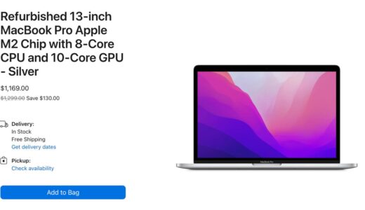 Apple、米国でM2チップ搭載｢MacBook Pro 13インチ｣の整備済み品を販売開始