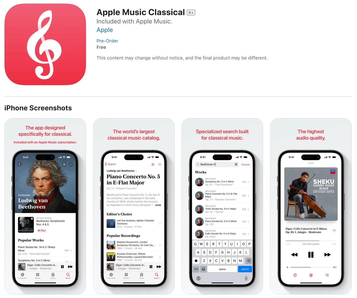 Apple、クラシック音楽配信サービス｢Apple Music Classical｣を3月28日より開始 ｰ 日本は対象外