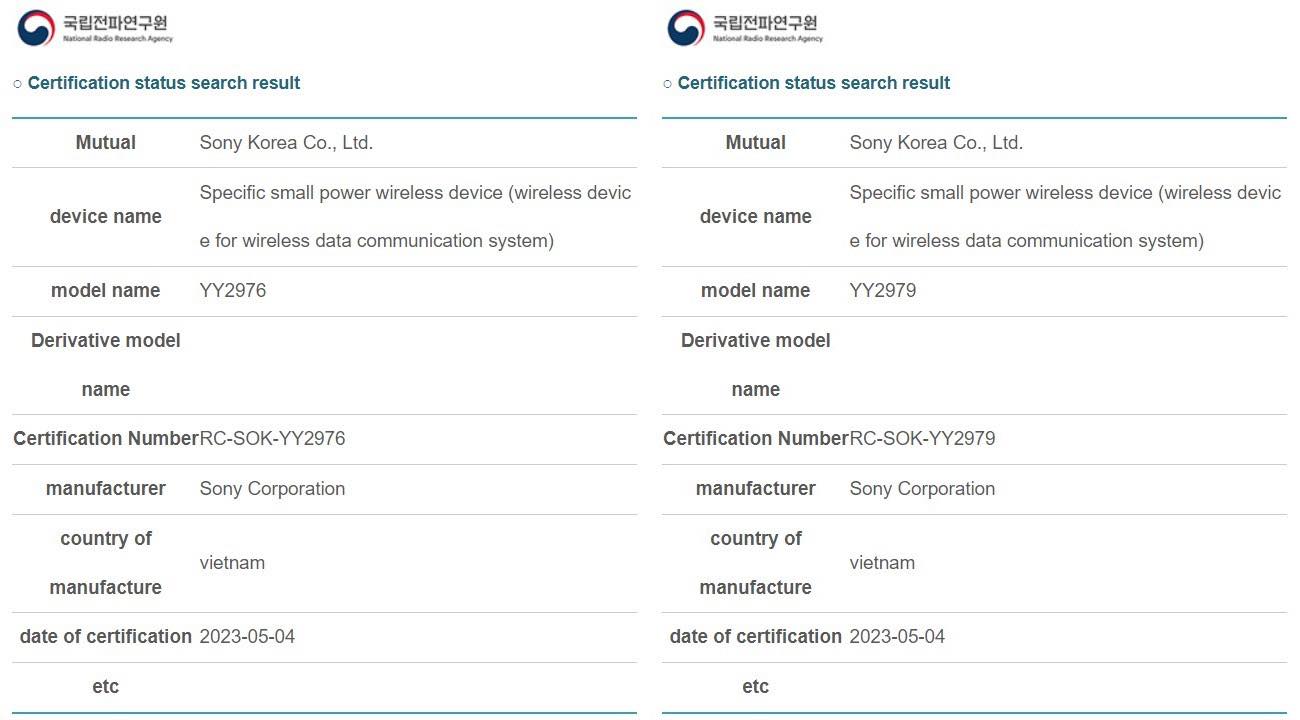 ワイヤレスヘッドホン｢WH-XB900N｣の後継モデル?? − ソニーの未発表デバイス｢YY2976｣と｢YY2979｣が韓国の認証機関を通過