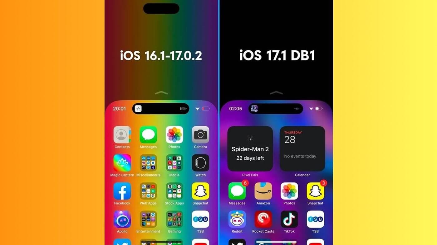 ｢iOS 17.1｣ではダイナミックアイランド搭載モデルで｢簡易アクセス｣を利用した際の背景を黒一色に変更へ
