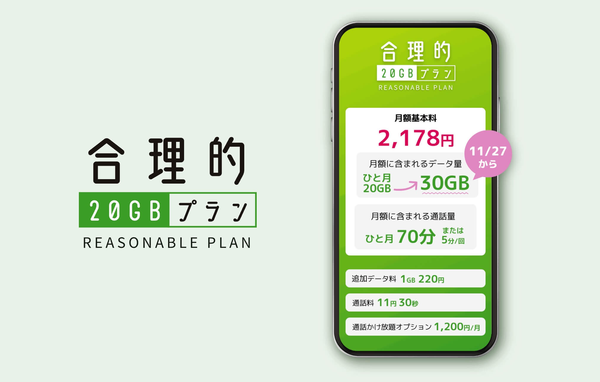 日本通信の｢合理的20GBプラン｣が｢合理的30GBプラン｣に ｰ 価格据え置きでデータ増量