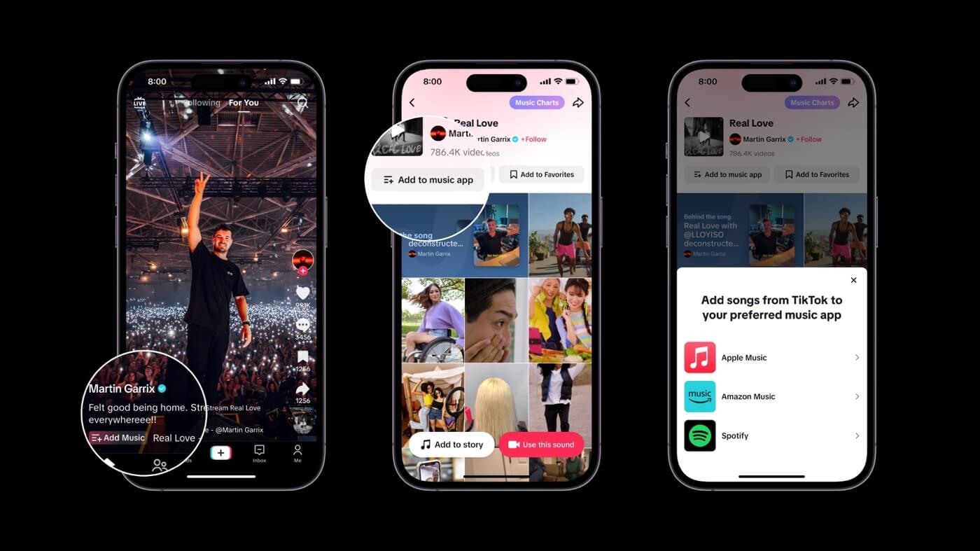 TikTok、気に入った曲を簡単に｢Apple Music｣や｢Amazon Music｣のプレイリストに追加出来る｢音楽アプリに保存する｣機能を発表
