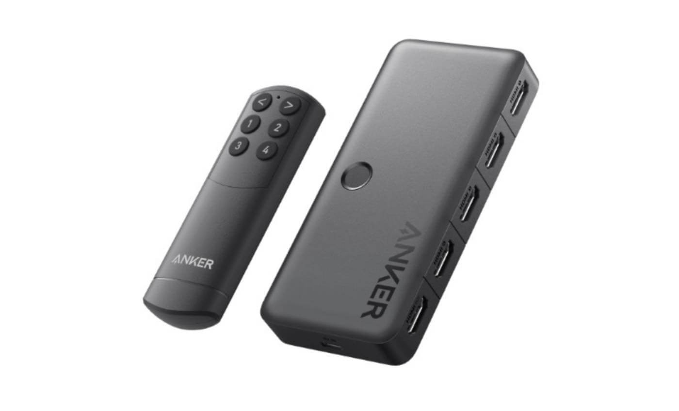 Anker、最大4Kの高解像度出力に対応した4-in-1のHDMI切替器｢Anker HDMI Switch (4-in-1 Out, 4K HDMI)｣を発売