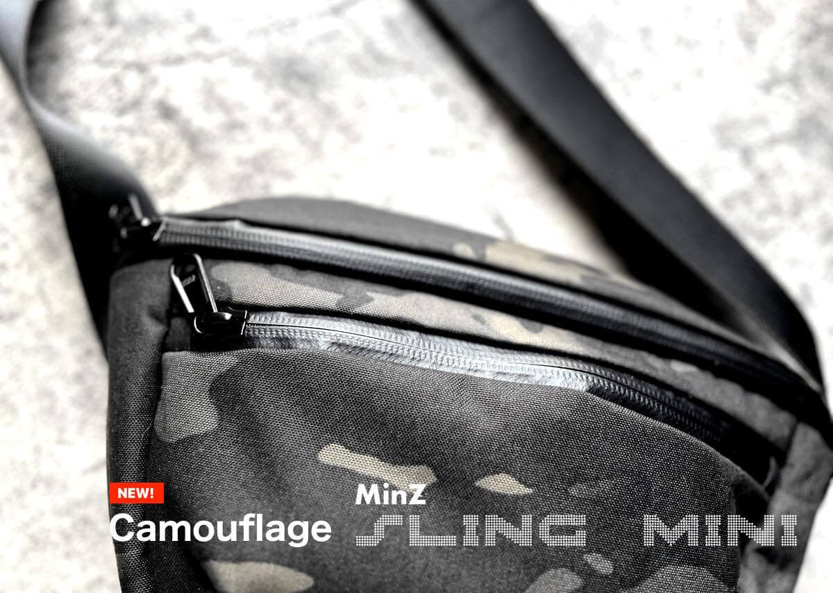 ｢iPad mini｣ユーザーにオススメのスリングバッグ『MinZ Sling mini for iPad mini』に新色カモフラージュ・グレー・グリーンの3色が登場