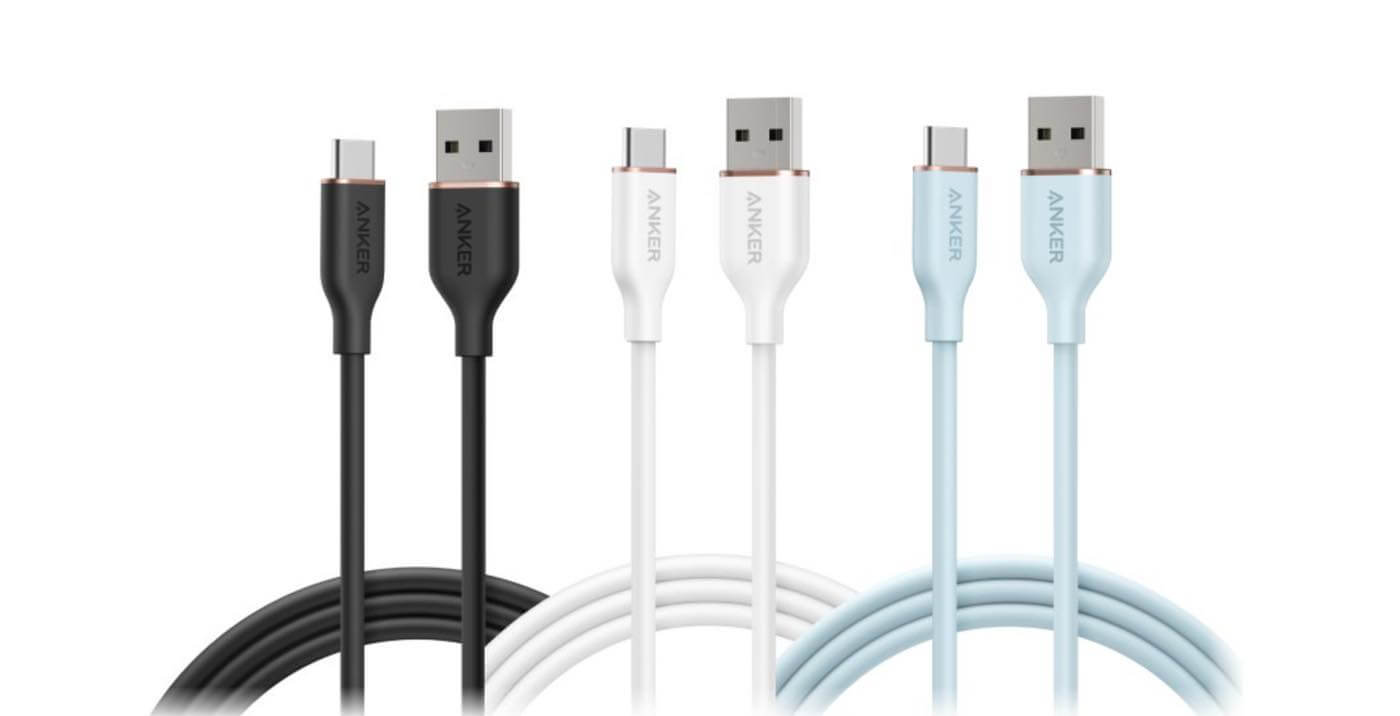 Anker、シリコン素材採用の新ケーブル｢Anker USB-C ＆ USB-A ケーブル (Flow) 0.9m/1.8m｣を発売