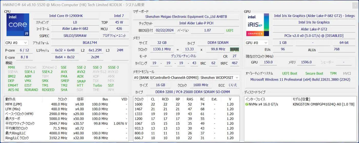 レビュー】Intel Core i9-12900HK搭載で6万円台から購入可能な高 レビュー】Intel Core i9-12900HK搭載で6万円台から購入可能な高
