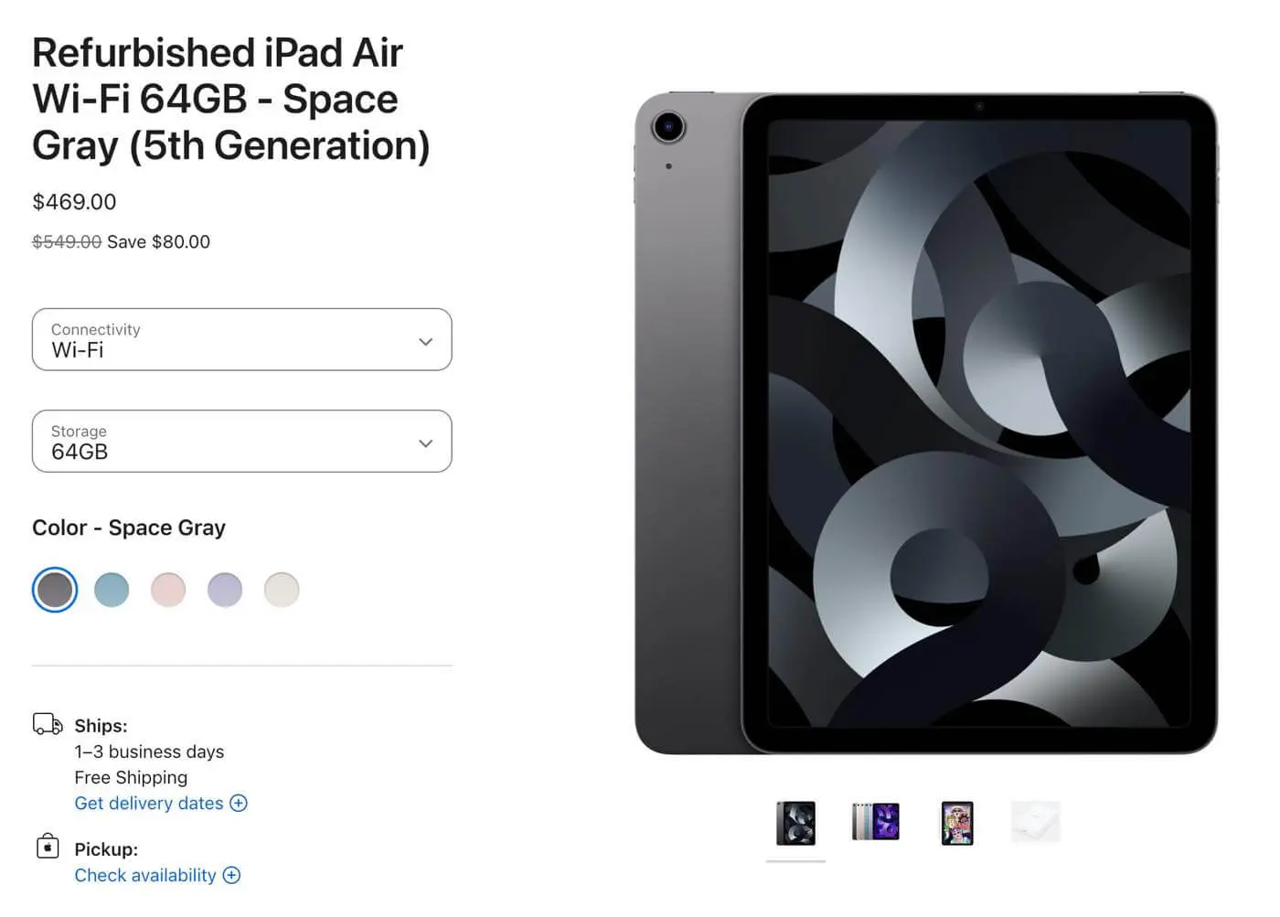 アップル iPad 第9世代 WiFi 64GB スペースグレイ
