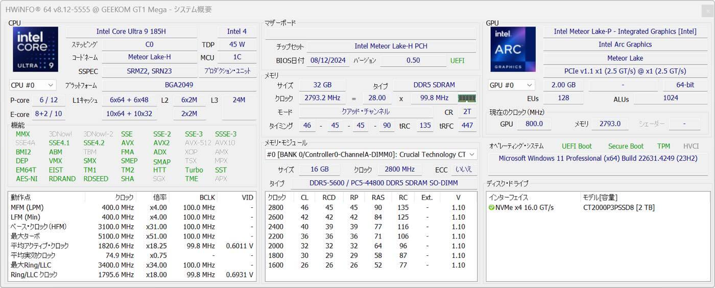 【レビュー】｢GEEKOM GT1 MEGA｣ ｰ アルミ製のコンパクトな筐体にCore Ultra 9 185H/32GB/2TBを詰め込んだハイスペックなミニPC