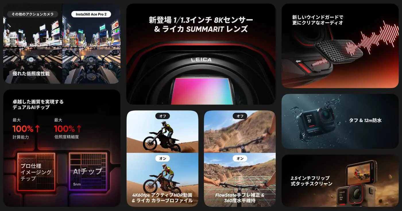 超美品】Insta360 Ace Pro 2 アクションカメラ 【夜景にビックリ 超美品】Insta360 Ace Pro 2 アクションカメラ 【夜景にビックリ